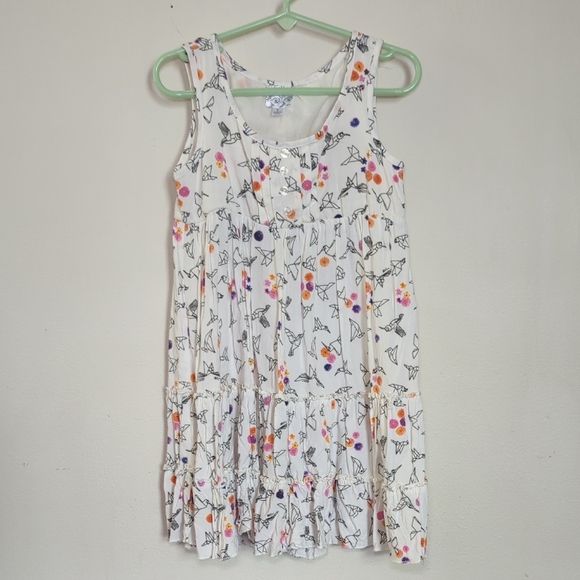 D-Signed Disney Origami Bird Floral Rayon Sundress Girls Size S - Picture 1 of 6